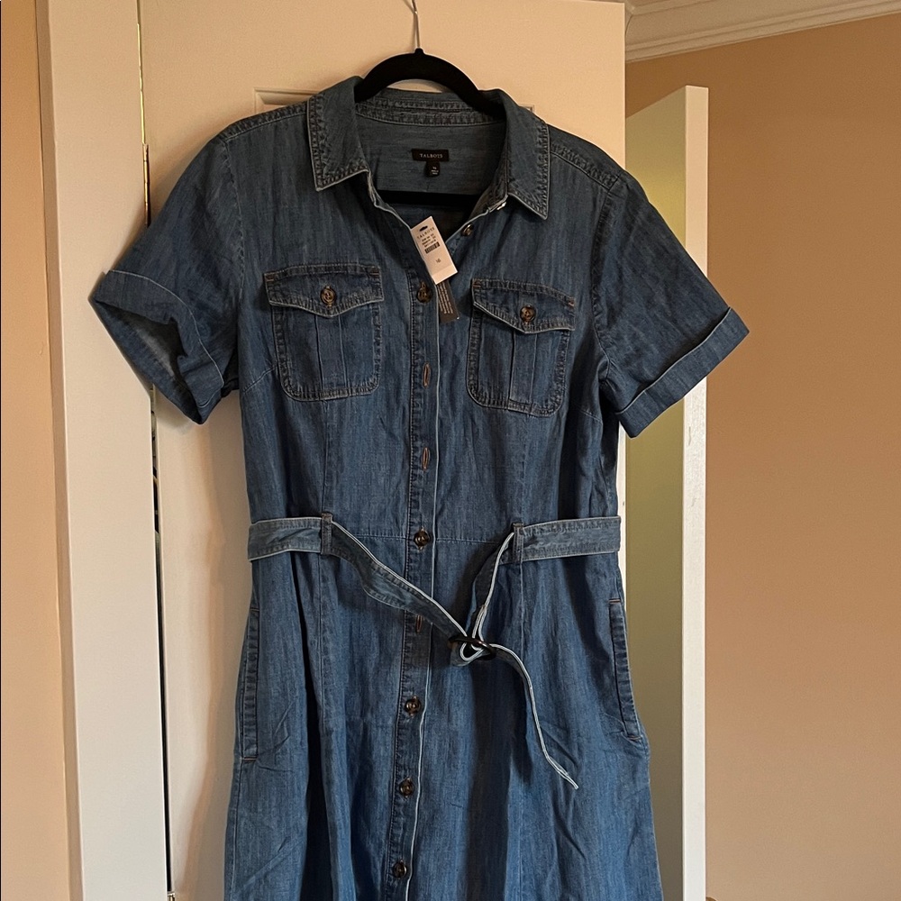 Talbots Classic Blue Denim Midi Dress